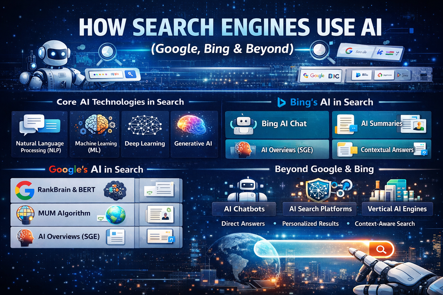 How Search Engines Use AI (Google, Bing & Beyond)